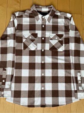 Boot Barn Casual Brown and White Buffalo Check Button-Up Shirt